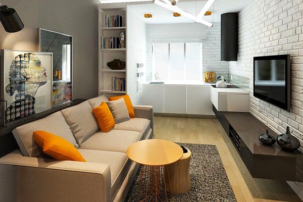 Bí quyết thiết kế phòng khách kết hợp bếp