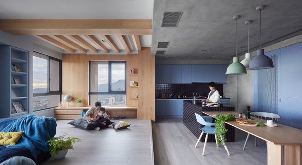thiết kế nội thất không gian mở