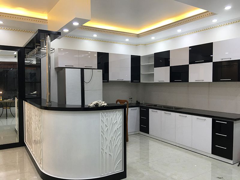 thiết kế nội thất nhà ống 100m2 gỗ công nghiệp
