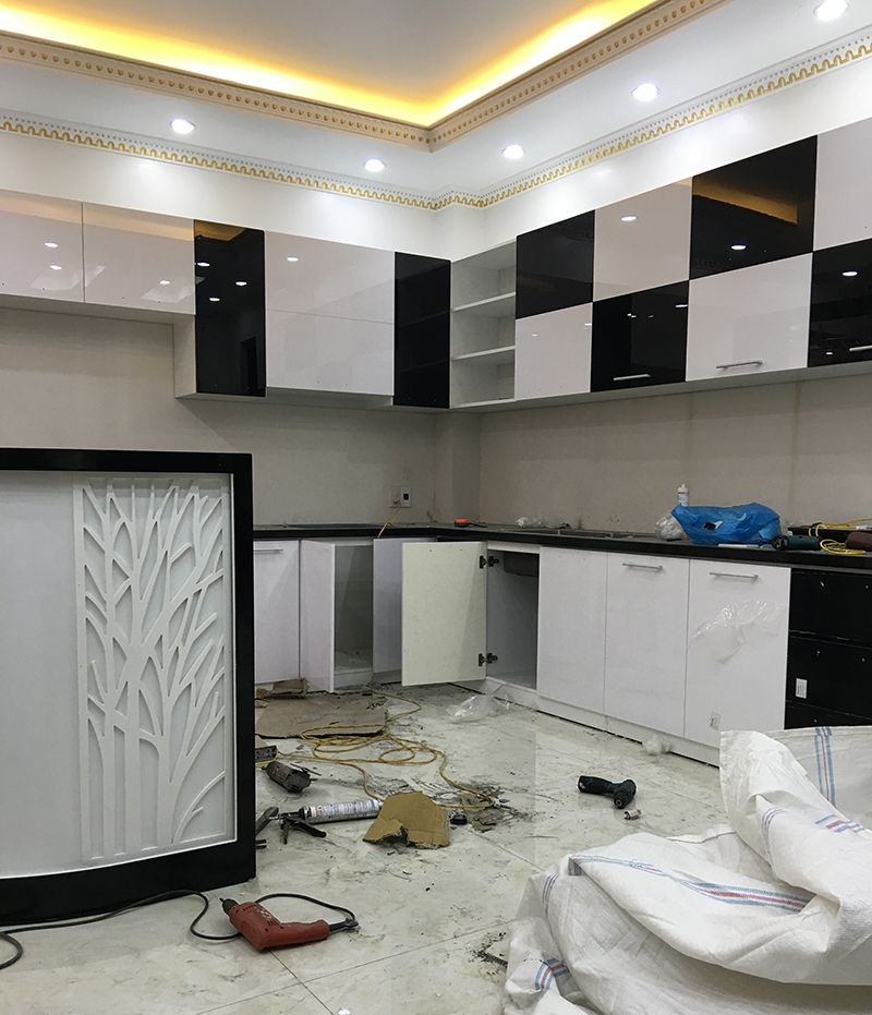 thiết kế nội thất nhà ống 100m2 gỗ công nghiệp