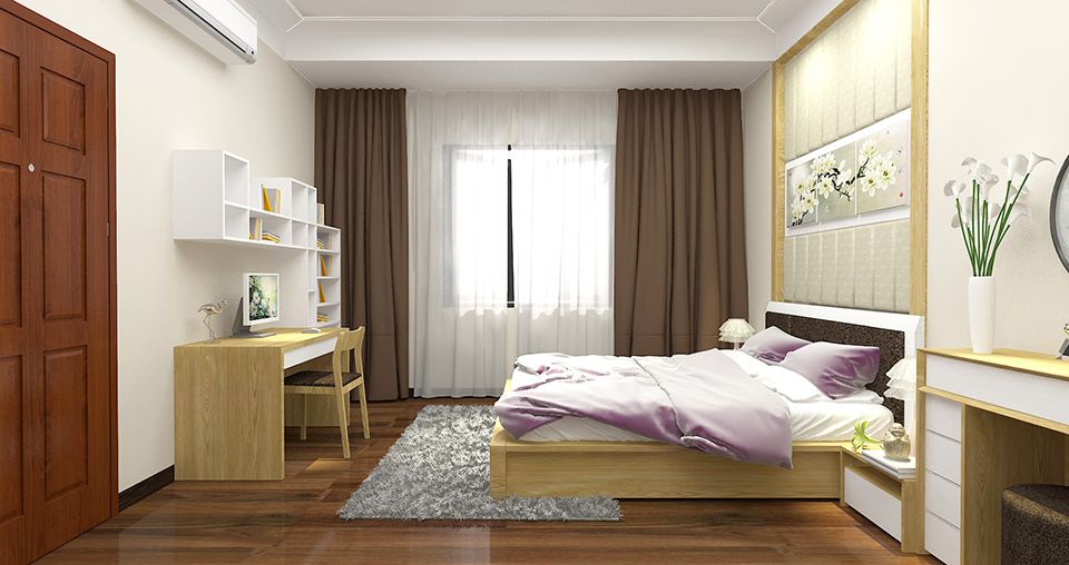 thiết kế nội thất phòng ngủ con gái