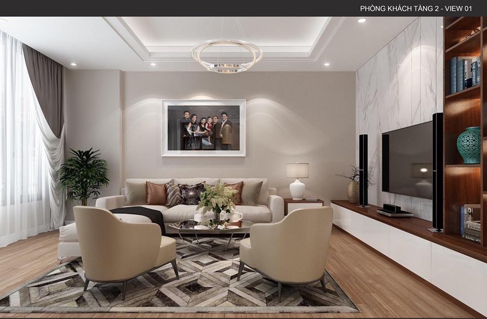 thiết kế nội thất biệt thự 3,5 tầng an khánh hà nội