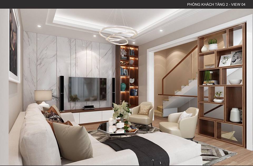 thiết kế nội thất biệt thự 3,5 tầng an khánh hà nội