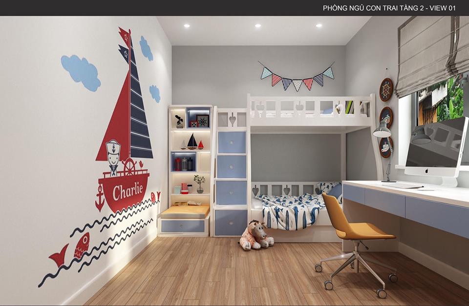 thiết kế nội thất biệt thự 3,5 tầng an khánh hà nội