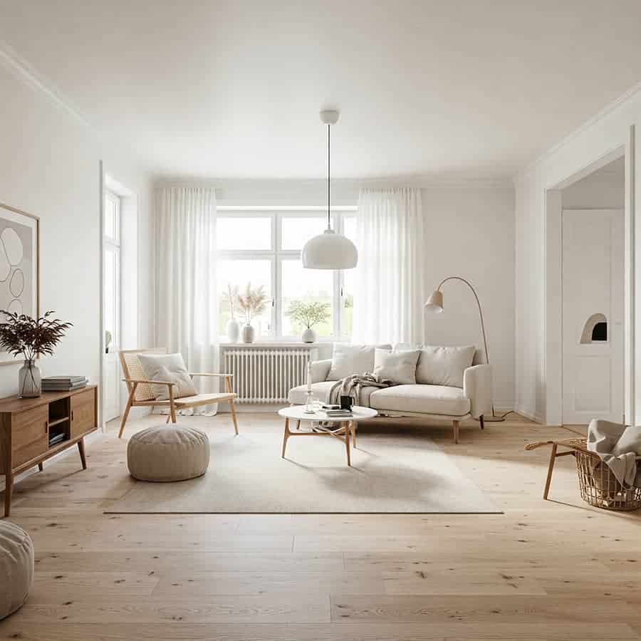 Xu hướng tối giản - Phòng khách Scandinavian