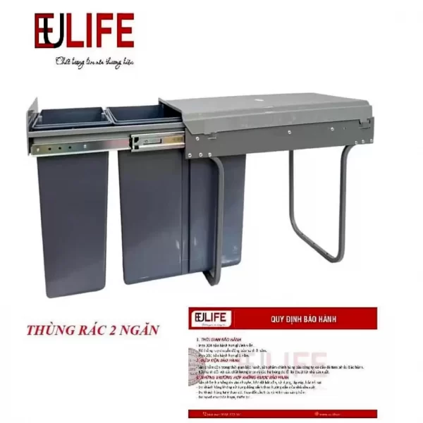 thùng rác 2 ngăn eulife