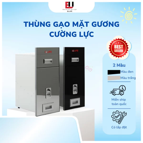 thùng đựng gạo âm tủ eulife