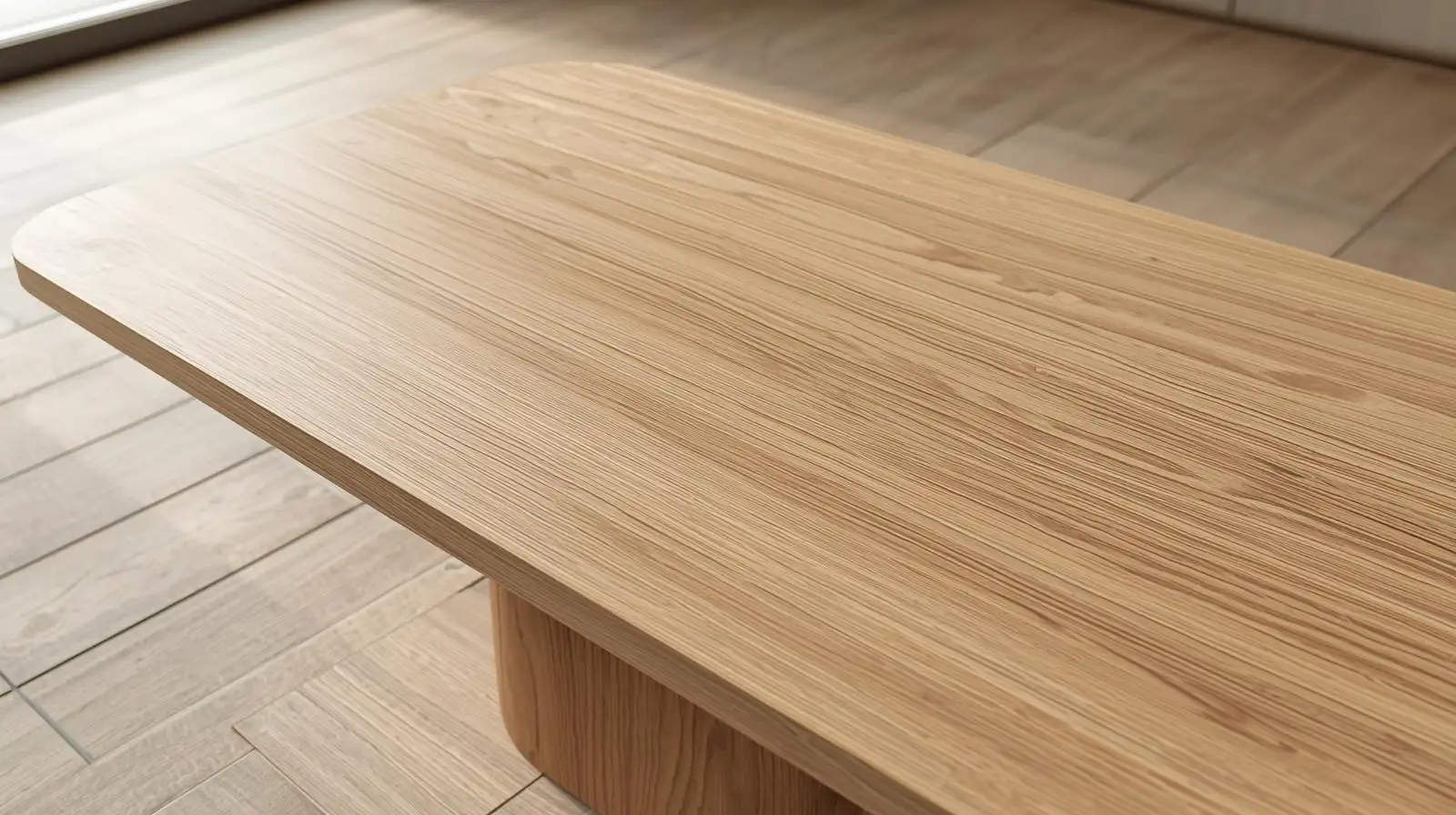 Bàn trà tối giản sử dụng veneer