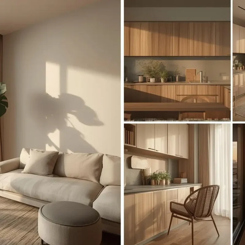 một căn hộ chung cư phong cách Biophilic Design.