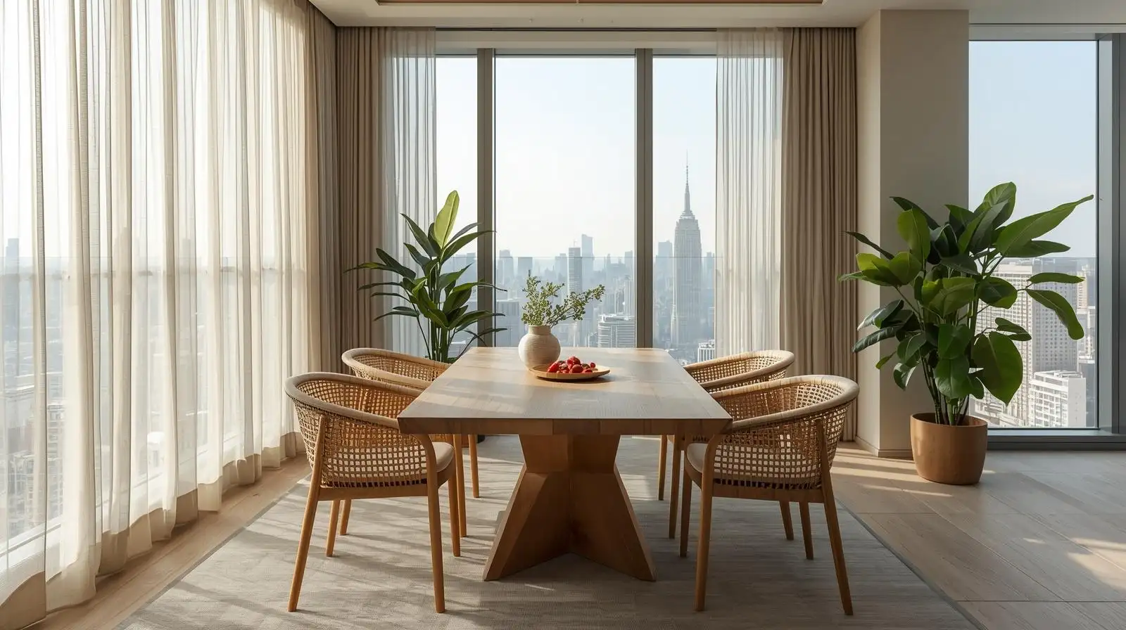 bàn ăn phong cách Biophilic Design.