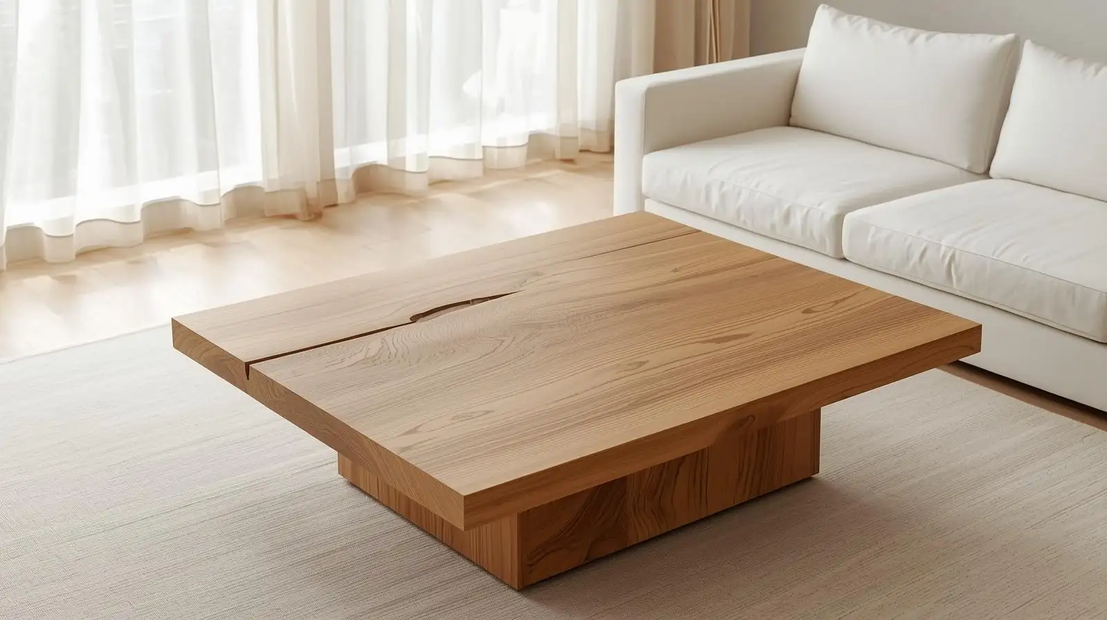 Mẫu bàn vuông chân khối – Vững vàng và sang trọng