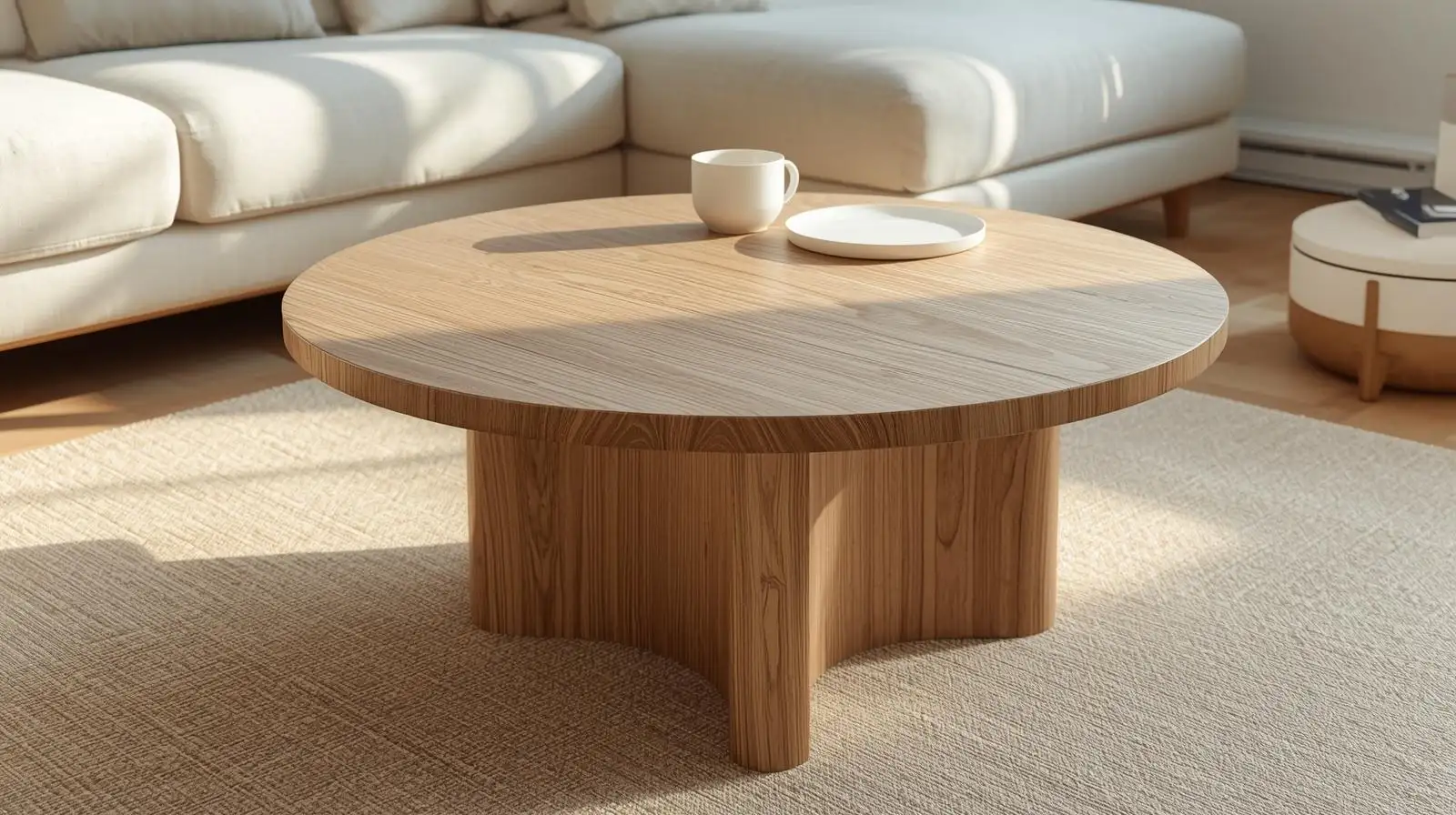 Mẫu bàn tròn chân chữ thập – Hiện đại và cân đối