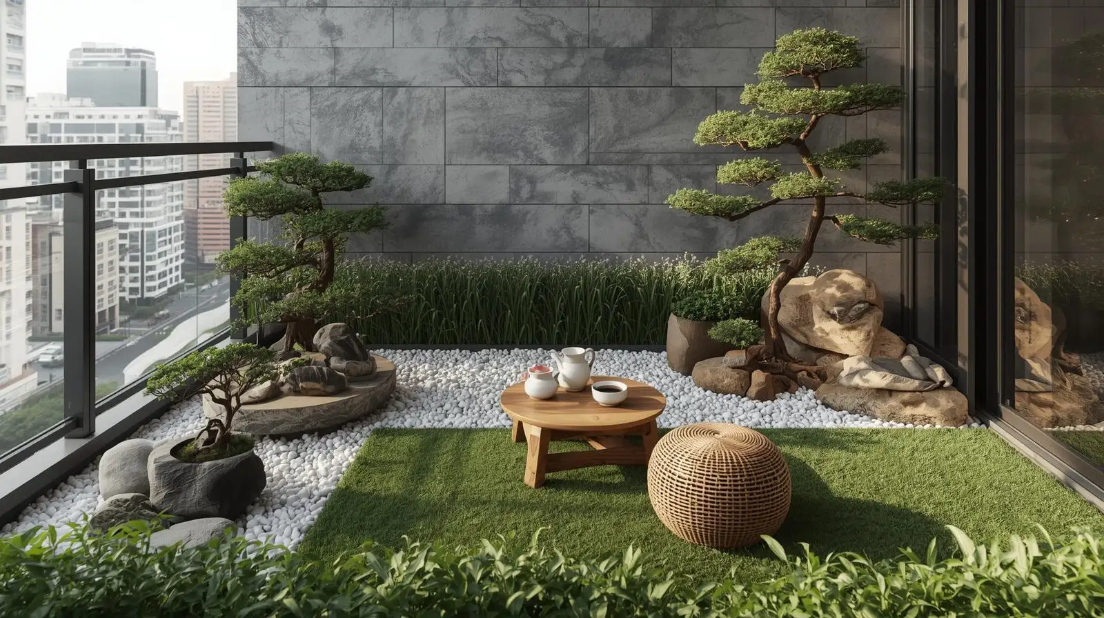 Ban công Bonsai & Đá cảnh – Tinh thần Nhật trong không gian hiện đại