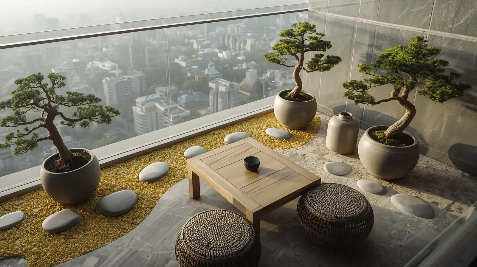 Ban công Bonsai & Đá cảnh – Tinh thần Nhật trong không gian hiện đại