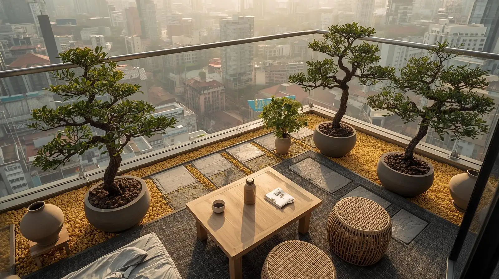 Ban công Bonsai & Đá cảnh – Tinh thần Nhật trong không gian hiện đại