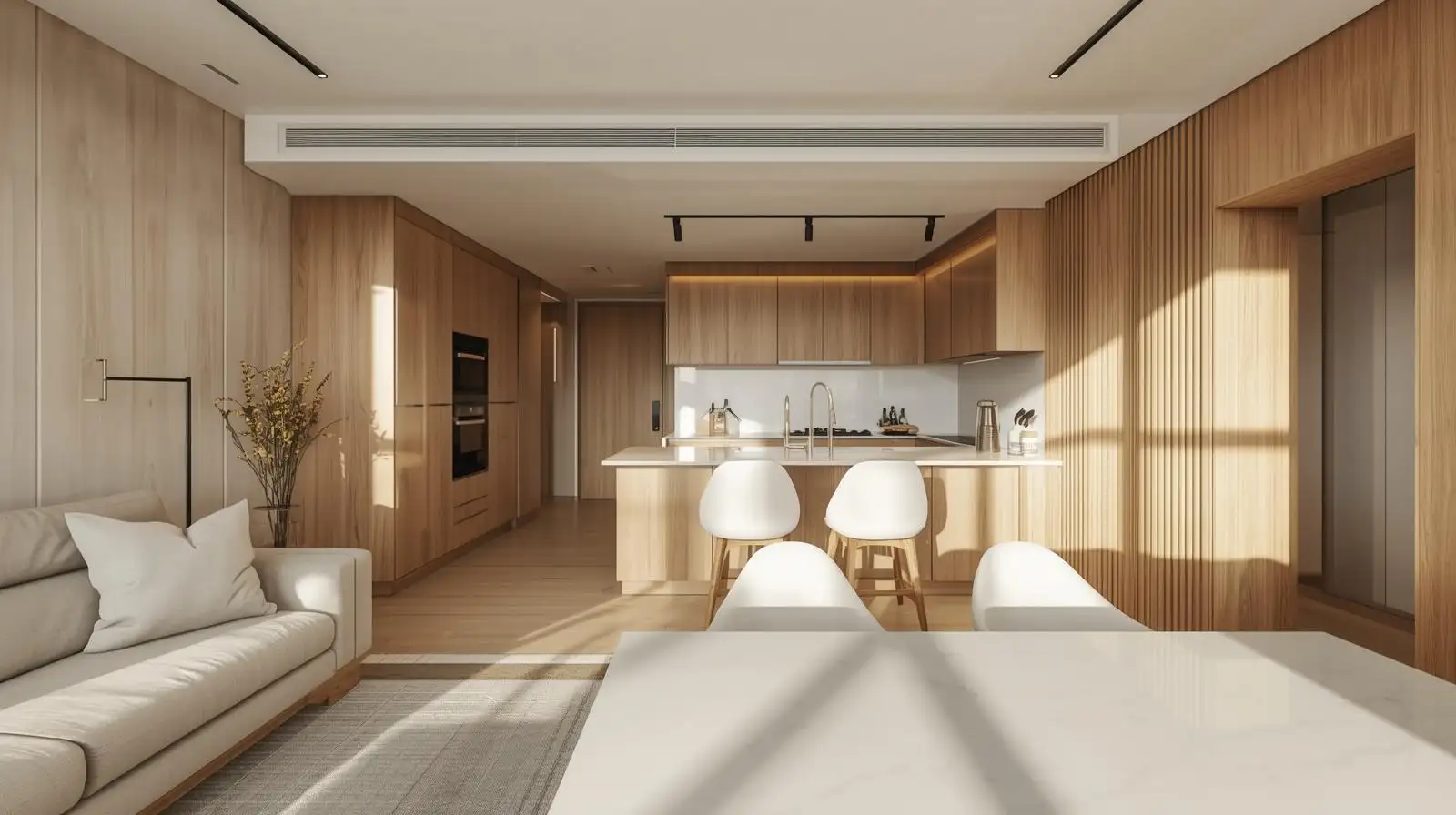 căn hộ tối giản với những vật liệu less is more