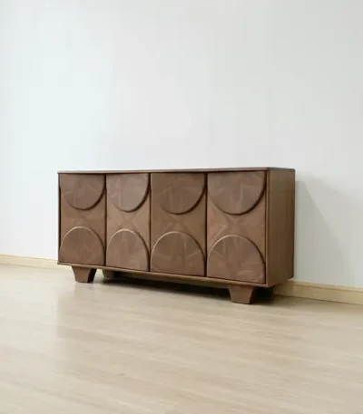 Tủ lưu trữ đa năng Sideboard SB0007 với bề mặt sóng gợn, phù hợp làm tủ TV hoặc tủ trang trí cao cấp.