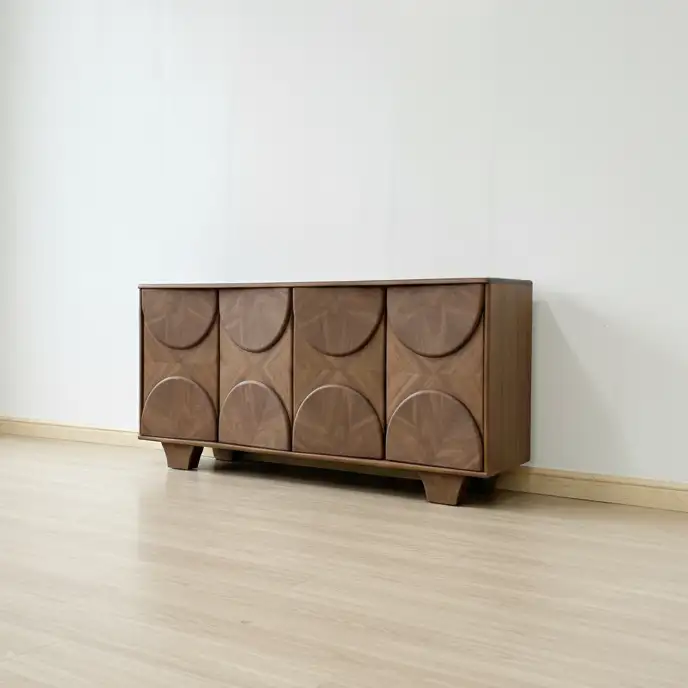 agoo-vn Tủ lưu trữ đa năng Sideboard SB0007 với bề mặt sóng gợn, phù hợp làm tủ TV hoặc tủ trang trí cao cấp.