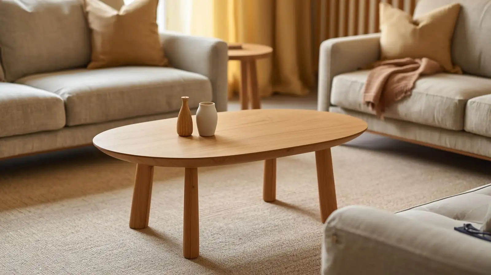 Mẫu bàn tròn bốn chân – Mộc mạc và thân thiện