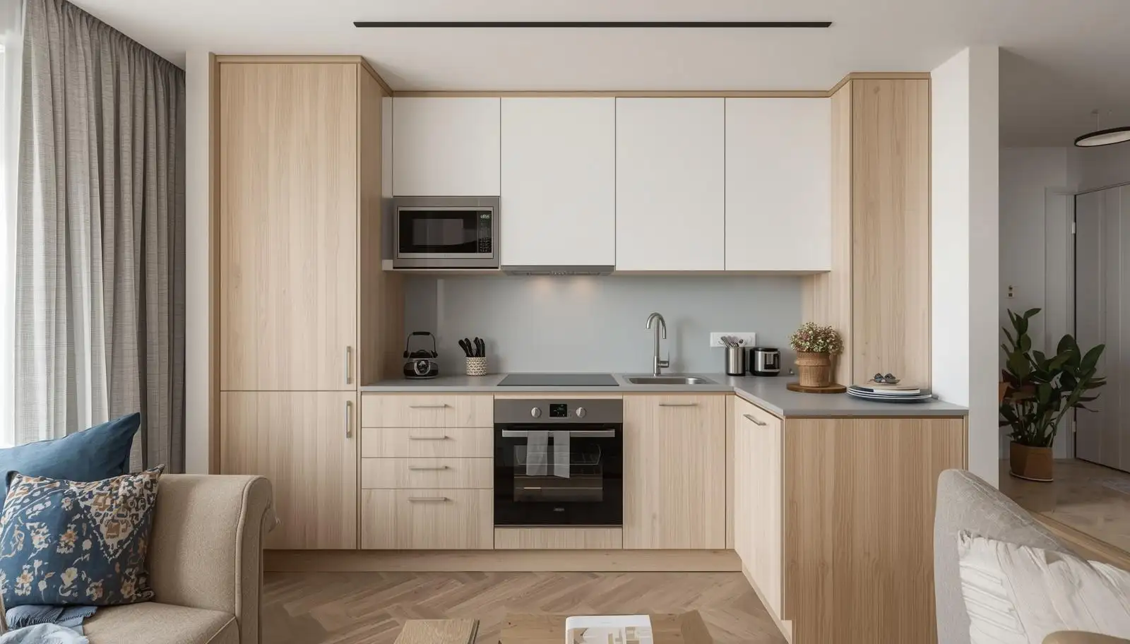 Khu vực phòng bếp cho căn hộ chung cư mini dưới 50m2