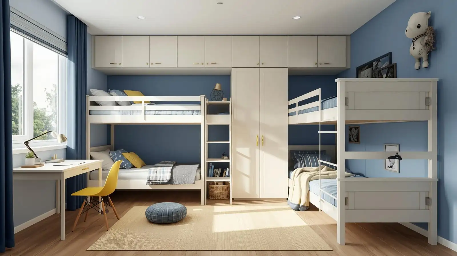 Nhóm phòng ngủ trẻ em thiết kế tông sáng – tạo cảm giác phòng rộng hơn thực tế