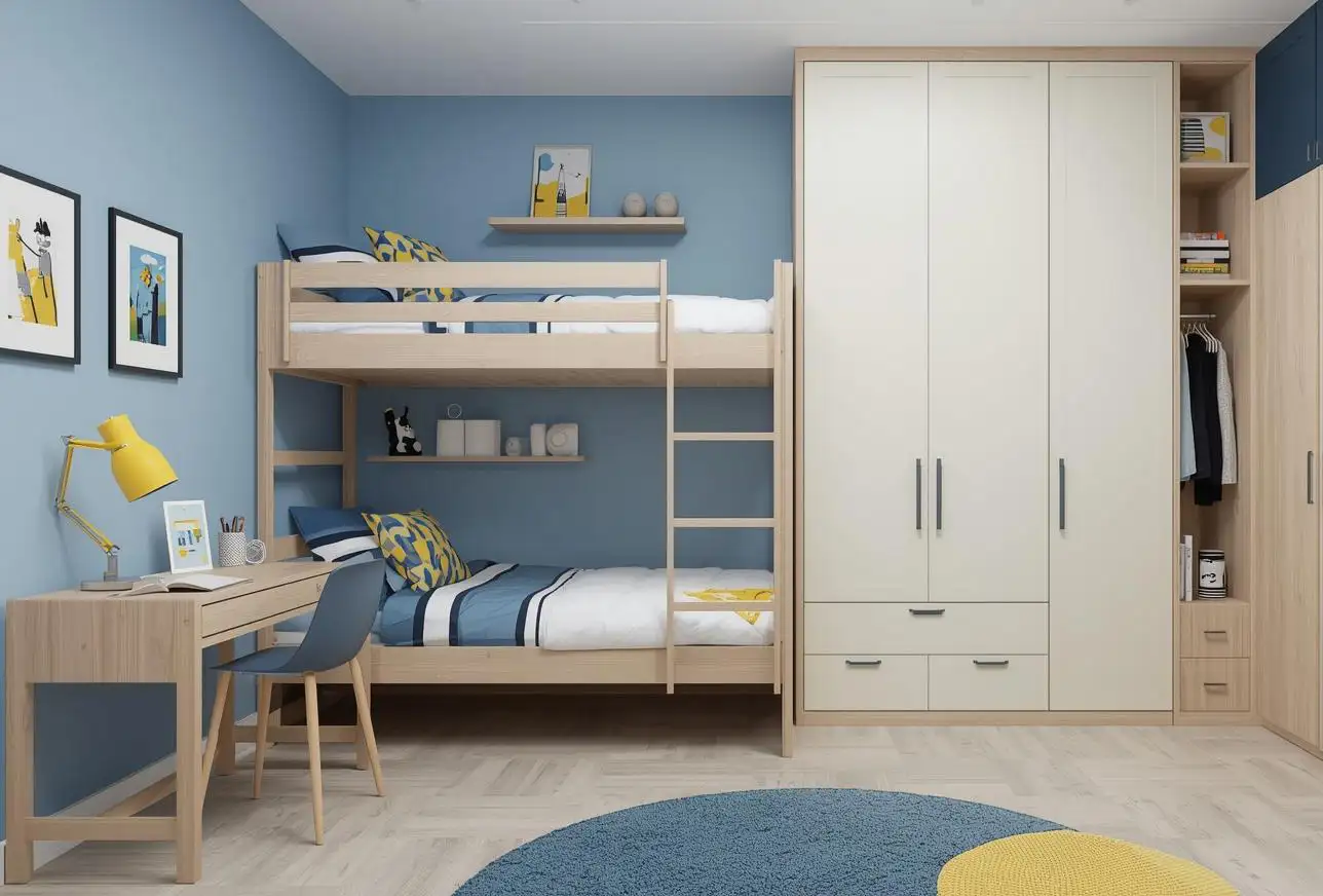 Nhóm phòng ngủ trẻ em màu trẻ trung – năng động cho phòng nhỏ nhưng sinh động