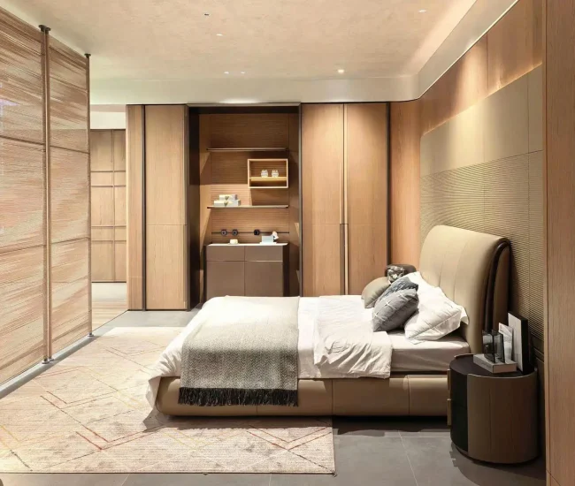 Thi công phòng ngủ master phong cách japandi Contemporary