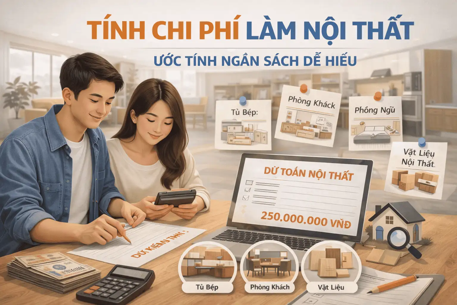 ước tính chi phí làm nội thất với công cụ miễn phí của agoo.vn