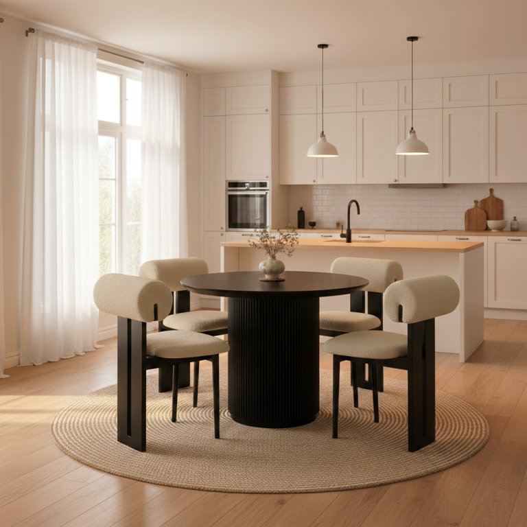 review set bàn ăn sumi và ghế ăn hippo