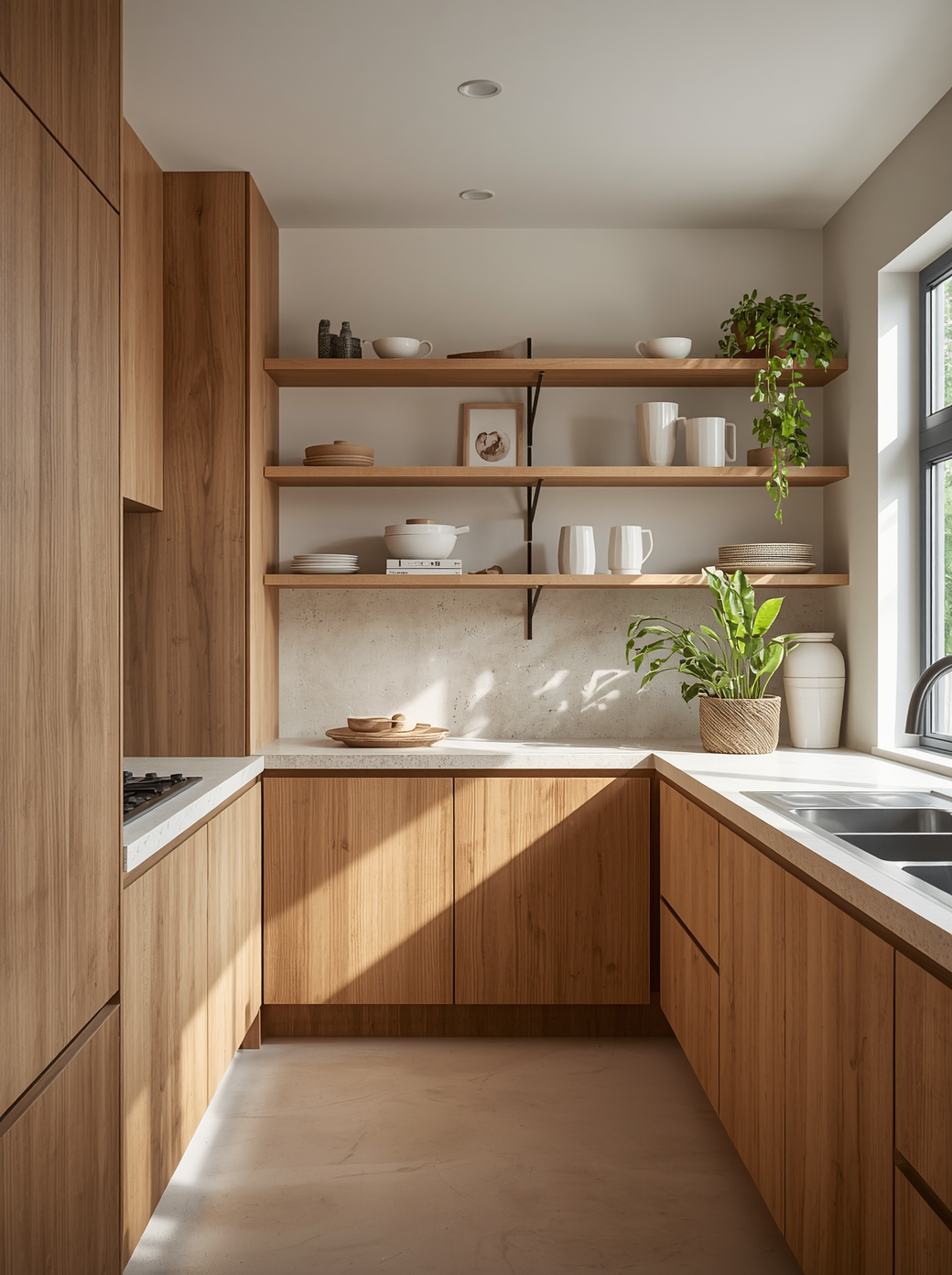 Phòng ăn và bếp Organic Modern bo cong mượt mà
