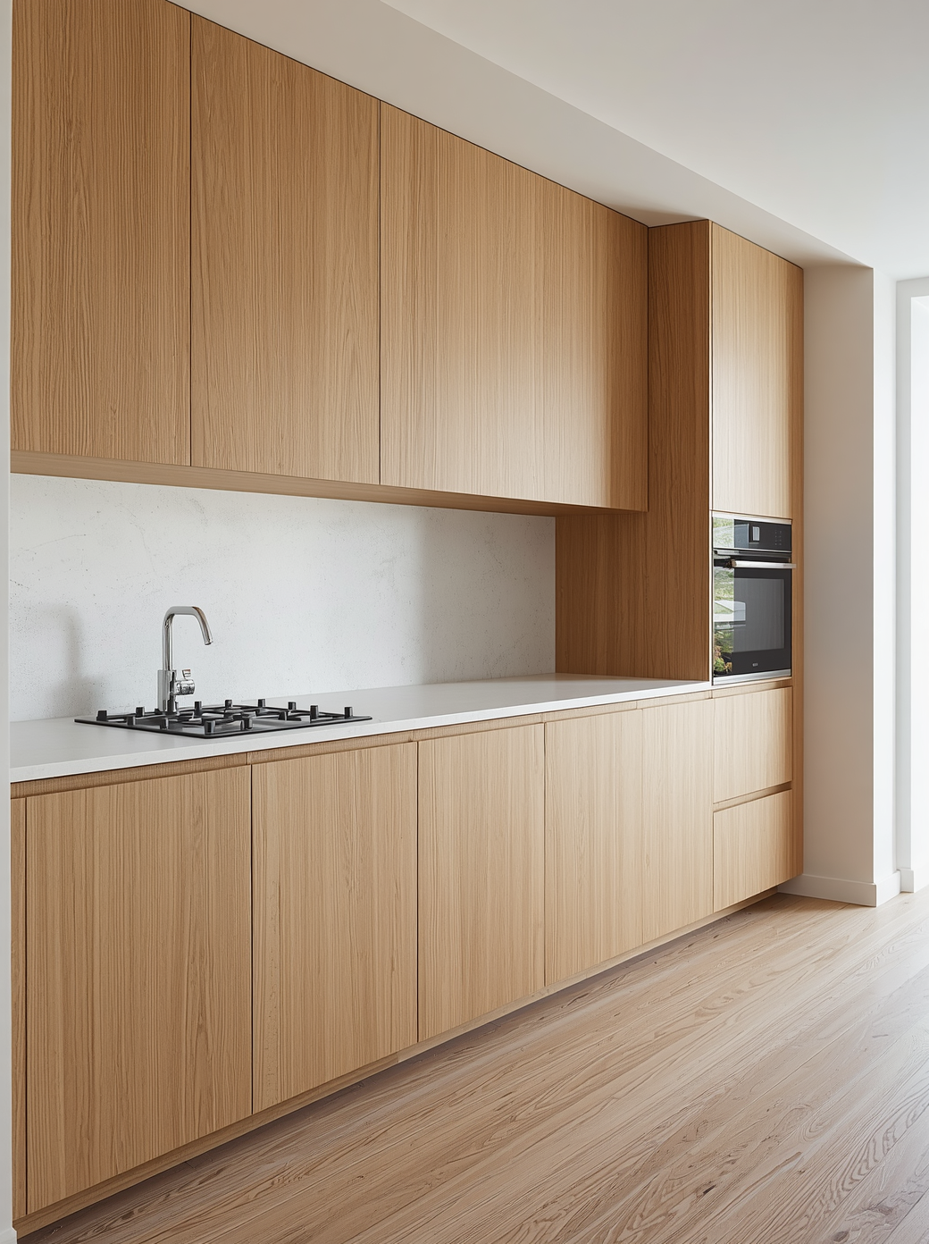 Phòng bếp Minimalism phẳng nhẵn công năng tối cao