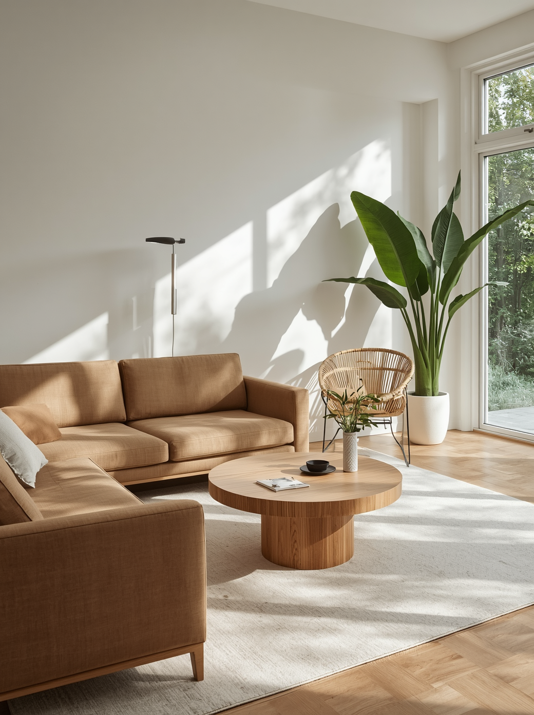 Phòng khách Organic Modern ấm áp tự nhiên