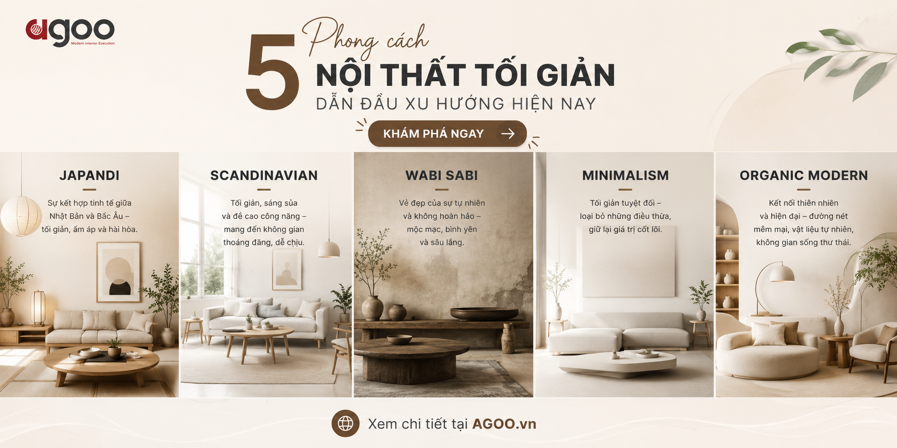 5 phong cách tối giản xu hướng hiện nay