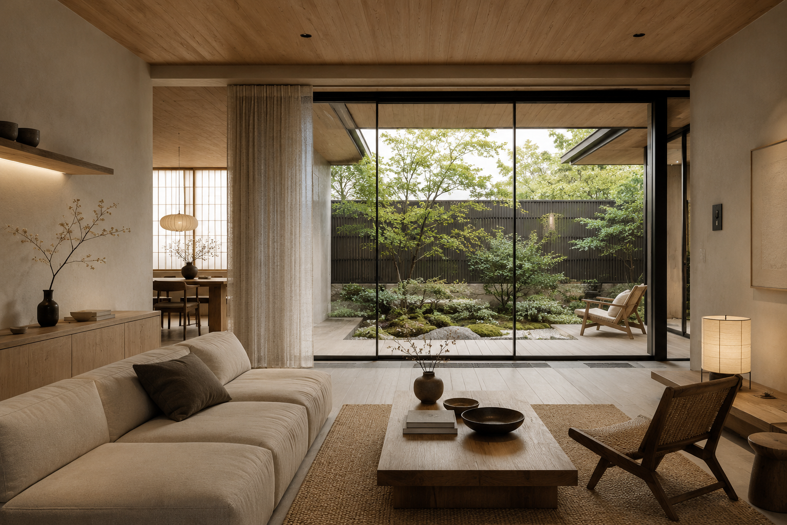 Tổng thể không gian phong cách nội thất Japandi
