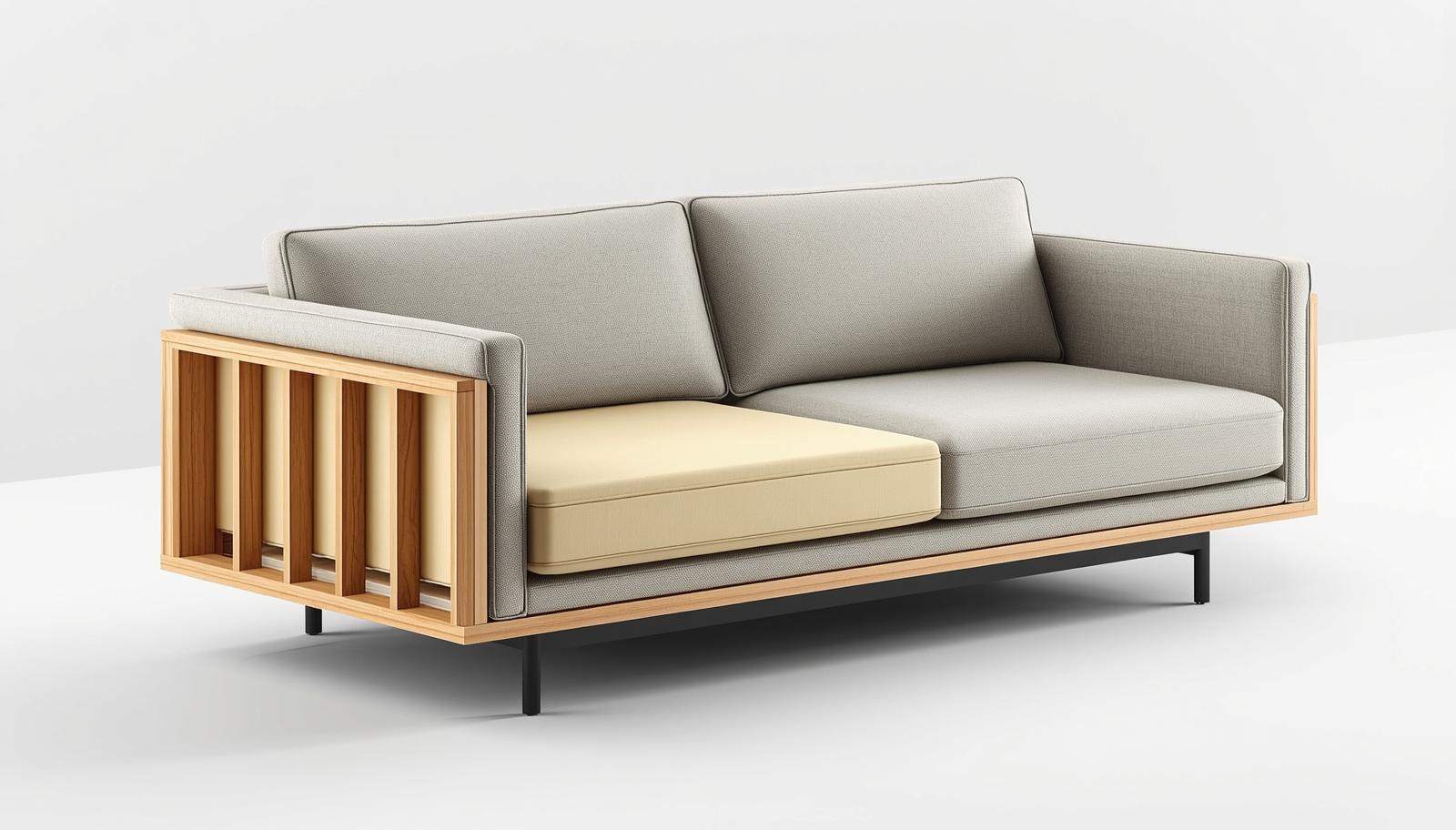 Sofa cao cấp Agoo sử dụng cốt đệm đệm mút K43 phẳng lặng tối giản