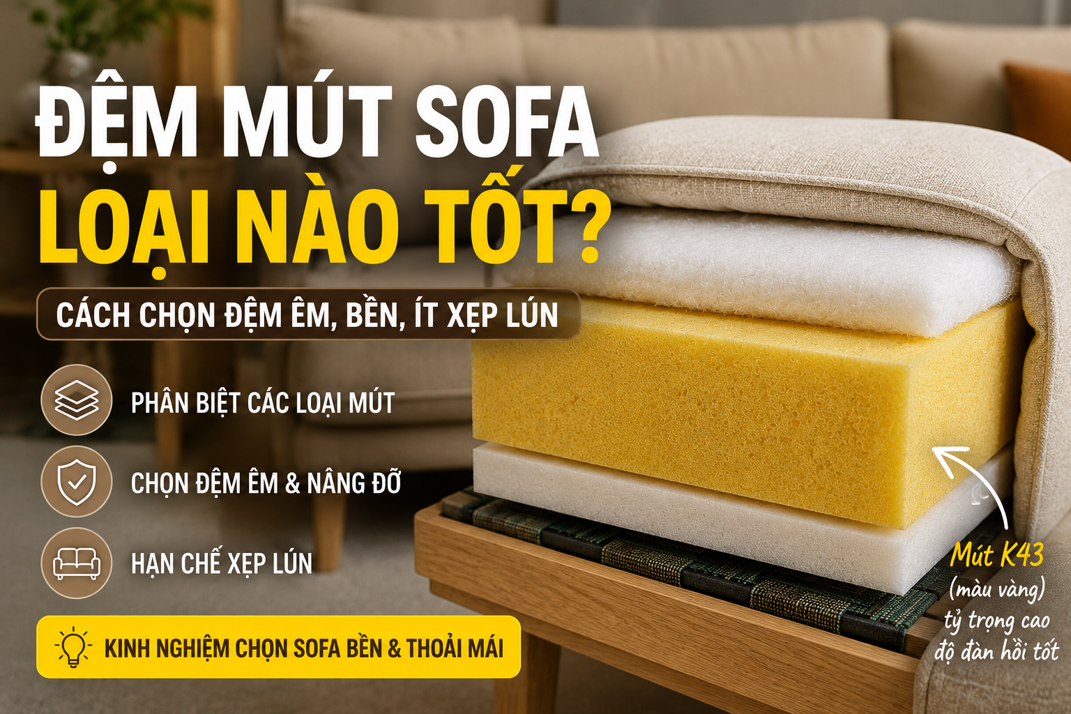 đệm mút sofa loại nào tốt