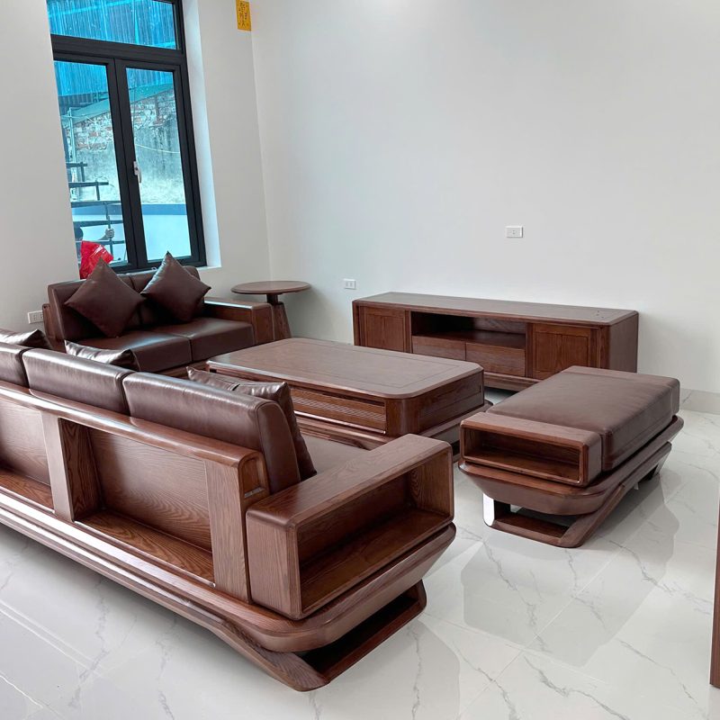 sofa gỗ tần bì ash phòng khách