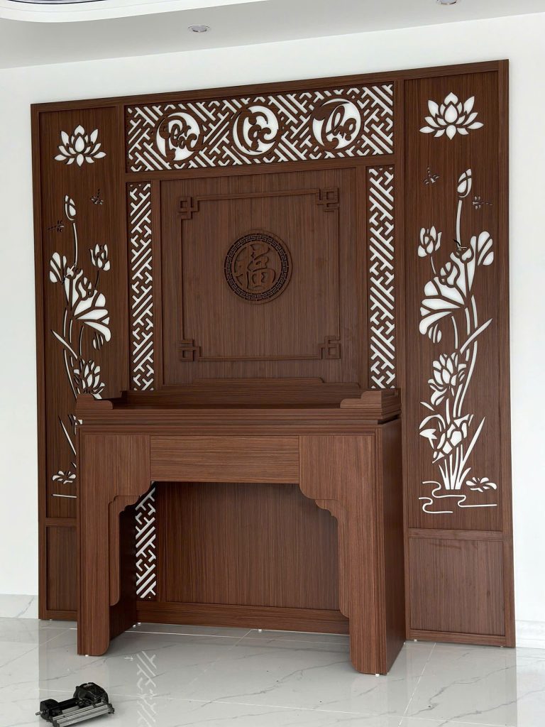 Từ Mẫu Tham Khảo Trên TikTok Đến Phòng Thờ MDF Hoàn Thiện Với Chi Phí 22 Triệu Đồng - dự án nội thất đã hoàn thiện bởi Agoo