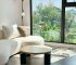 bàn trà hiện đại góc nhìn sofa hướng ra ban công